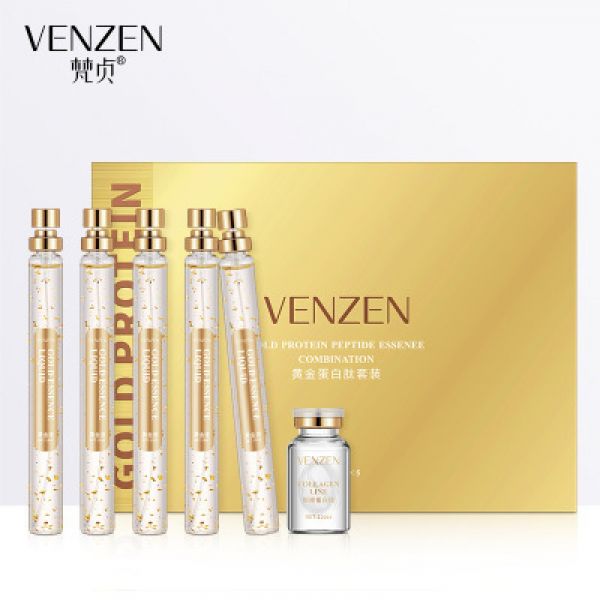 Set of Venzen Gold Protein liquid peptide threads for face lifting